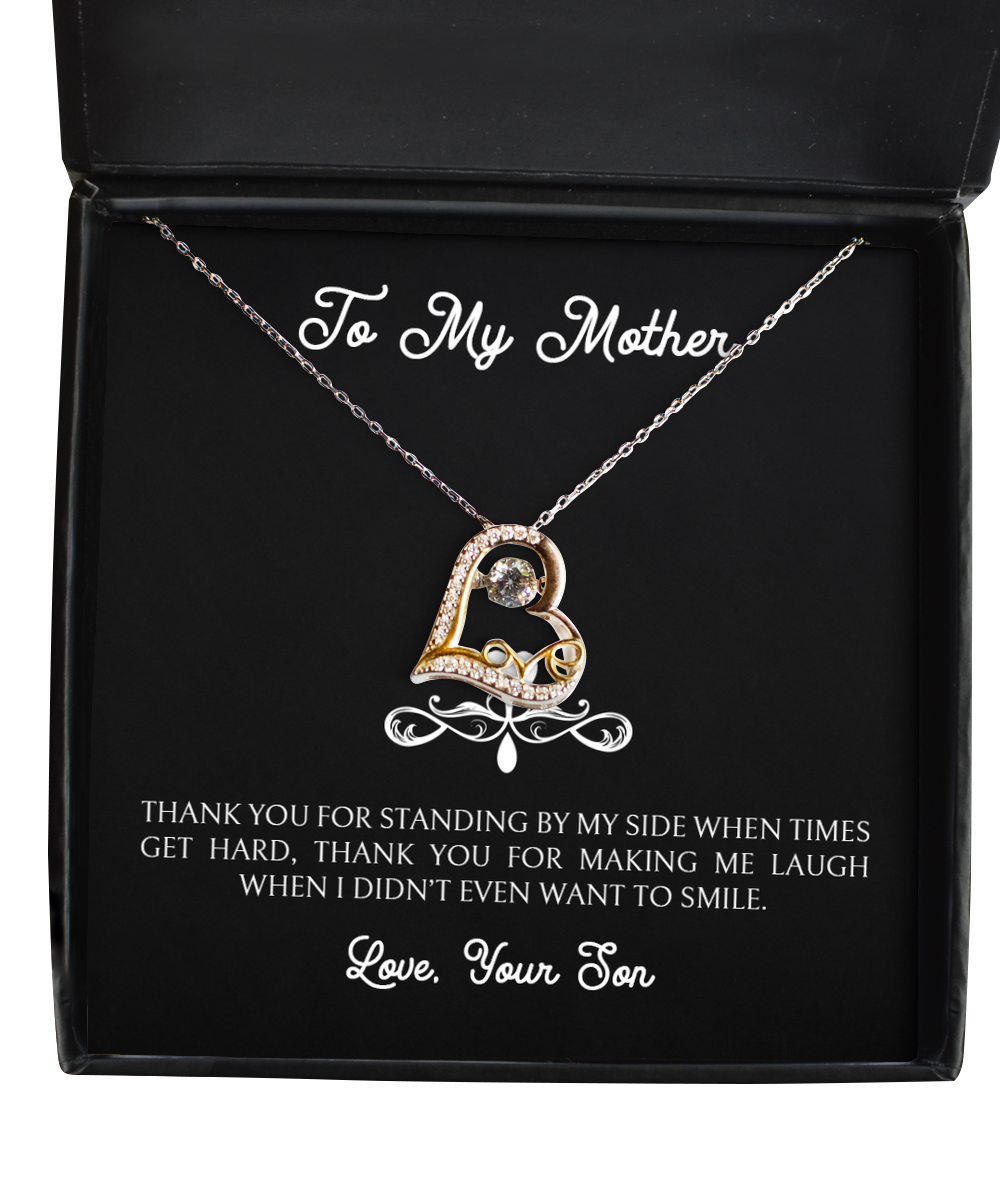 To My Mother Gifts, Thank You For Standing By My Side, Love Dancing Necklace For Women, Birthday Mothers Day Present From Son