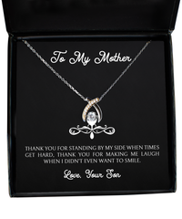Load image into Gallery viewer, To My Mother Gifts, Thank You For Standing By My Side, Wishbone Dancing Neckace For Women, Birthday Mothers Day Present From Son
