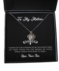 Load image into Gallery viewer, To My Mother Gifts, Thank You For Standing By My Side, Crown Pendant Necklace For Women, Birthday Mothers Day Present From Son
