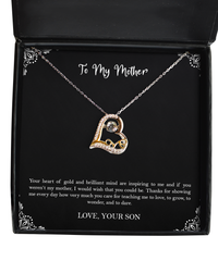 Load image into Gallery viewer, To My Mother Gifts, Your Heart Of Gold And Brilliant Mind, Love Dancing Necklace For Women, Birthday Mothers Day Present From Son
