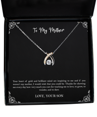 Load image into Gallery viewer, To My Mother Gifts, Your Heart Of Gold And Brilliant Mind, Wishbone Dancing Neckace For Women, Birthday Mothers Day Present From Son
