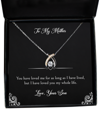 Load image into Gallery viewer, To My Mother Gifts, I Have Loved You My Whole Life, Wishbone Dancing Neckace For Women, Birthday Mothers Day Present From Son
