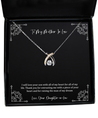 Load image into Gallery viewer, To My Mother-In-Law Gifts, Thank You For Entrusting Me, Wishbone Dancing Neckace For Women, Birthday Mothers Day Present From Daughter-In-Law
