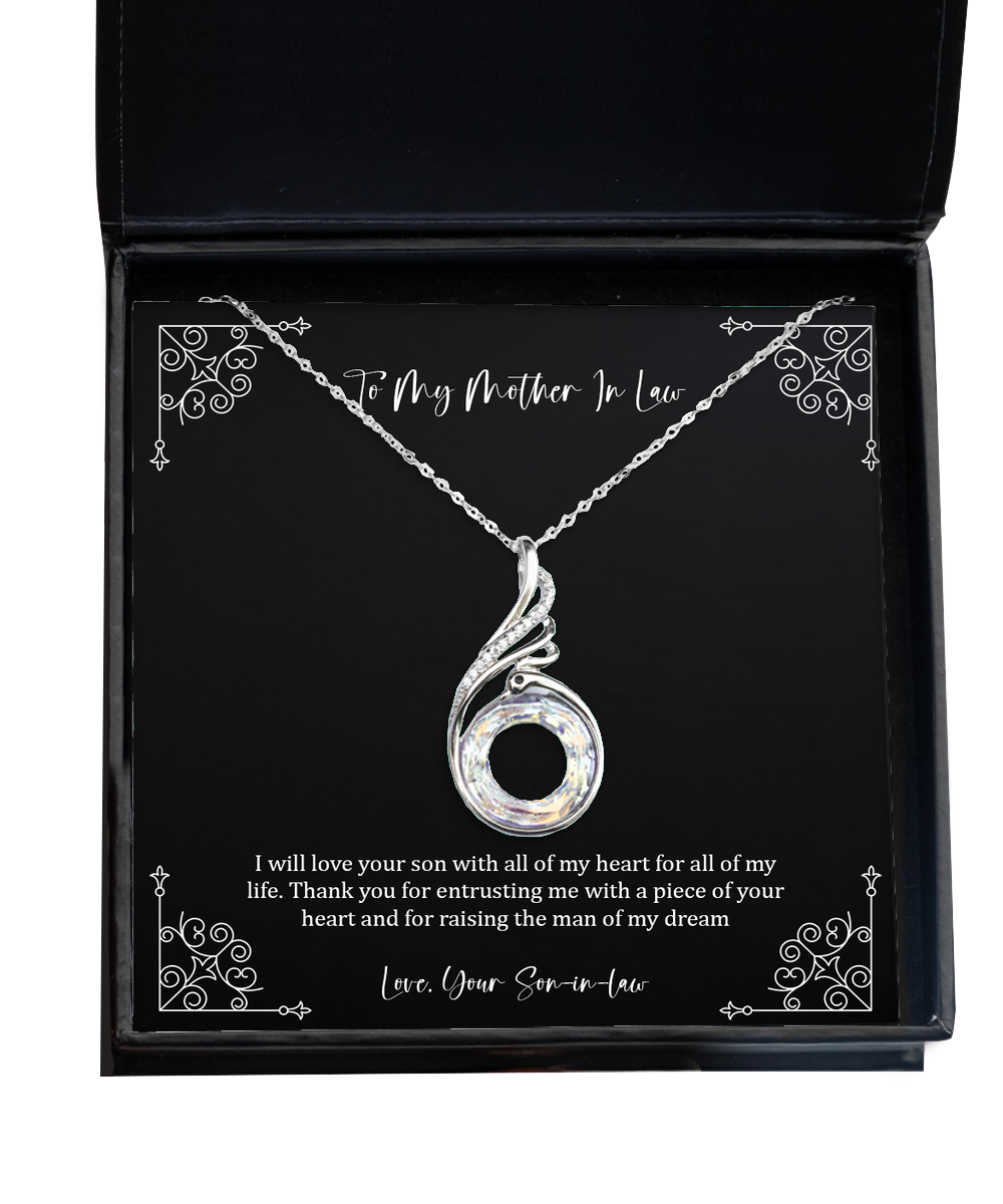 To My Mother-In-Law Gifts, Thank You For Entrusting Me, Rising Phoenix Necklace For Women, Birthday Mothers Day Present From Son-In-Law