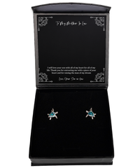 Load image into Gallery viewer, To My Mother-In-Law Gifts, Thank You For Entrusting Me, Opal Turtle Earrings For Women, Birthday Mothers Day Present From Son-In-Law
