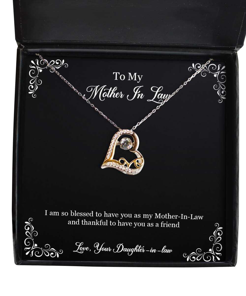 To My Mother-In-Law Gifts, I Am So Blessed To Have You, Love Dancing Necklace For Women, Birthday Mothers Day Present From Daughter-In-Law