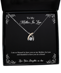 Load image into Gallery viewer, To My Mother-In-Law Gifts, I Am So Blessed To Have You, Wishbone Dancing Neckace For Women, Birthday Mothers Day Present From Daughter-In-Law
