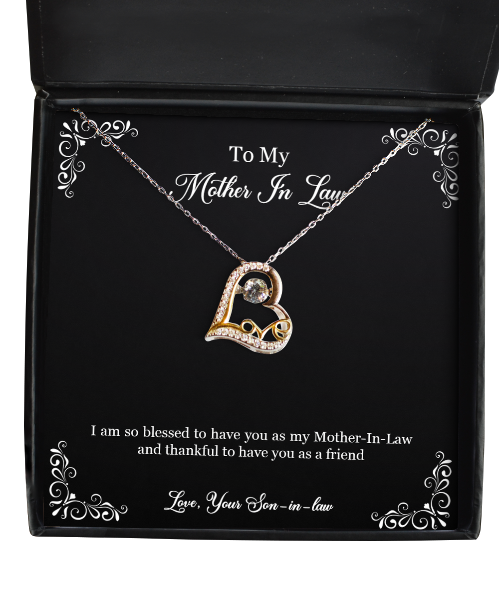 To My Mother-In-Law Gifts, I Am So Blessed To Have You, Love Dancing Necklace For Women, Birthday Mothers Day Present From Son-In-Law