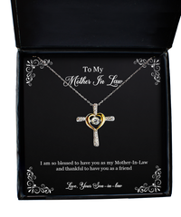 Load image into Gallery viewer, To My Mother-In-Law Gifts, I Am So Blessed To Have You, Cross Dancing Necklace For Women, Birthday Mothers Day Present From Son-In-Law
