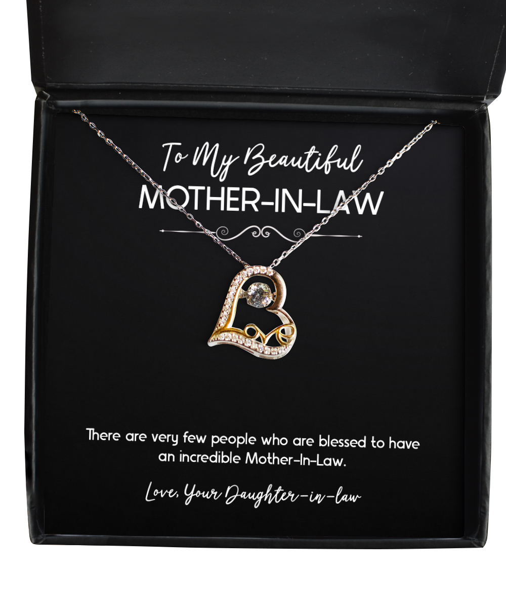 To My Mother-In-Law Gifts, Incredible Mother-In-Law, Love Dancing Necklace For Women, Birthday Mothers Day Present From Daughter-In-Law