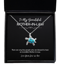 Load image into Gallery viewer, To My Mother-In-Law Gifts, Incredible Mother-In-Law, Opal Turtle Necklace For Women, Birthday Mothers Day Present From Son-In-Law
