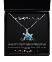 Load image into Gallery viewer, To My Mother-In-Law Gifts, Thank You For Trusting Me, Opal Turtle Necklace For Women, Birthday Mothers Day Present From Daughter-In-Law
