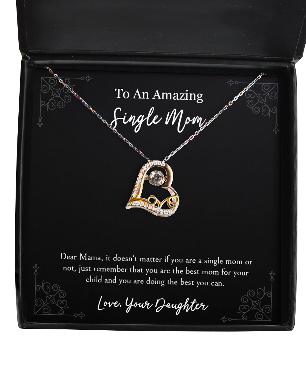 To My Single Mom Gifts, You Are Best Mom, Love Dancing Necklace For Women, Birthday Mothers Day Present From Daughter