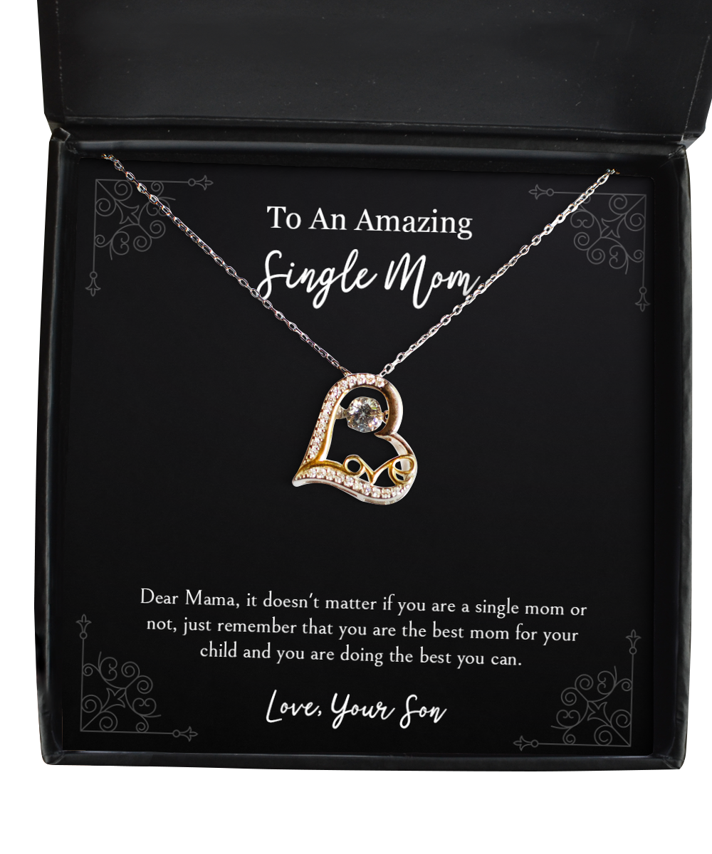 To My Single Mom Gifts, You Are Best Mom, Love Dancing Necklace For Women, Birthday Mothers Day Present From Son