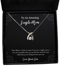 Load image into Gallery viewer, To My Single Mom Gifts, You Are Best Mom, Wishbone Dancing Neckace For Women, Birthday Mothers Day Present From Son
