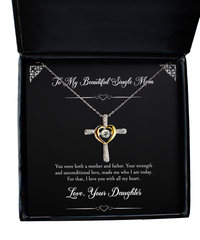 Load image into Gallery viewer, To My Single Mom Gifts, I Love You With All My Heart, Cross Dancing Necklace For Women, Birthday Mothers Day Present From Daughter
