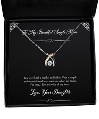 Load image into Gallery viewer, To My Single Mom Gifts, I Love You With All My Heart, Wishbone Dancing Neckace For Women, Birthday Mothers Day Present From Daughter
