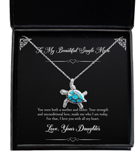 Load image into Gallery viewer, To My Single Mom Gifts, I Love You With All My Heart, Opal Turtle Necklace For Women, Birthday Mothers Day Present From Daughter
