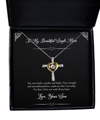 Load image into Gallery viewer, To My Single Mom Gifts, I Love You With All My Heart, Cross Dancing Necklace For Women, Birthday Mothers Day Present From Son
