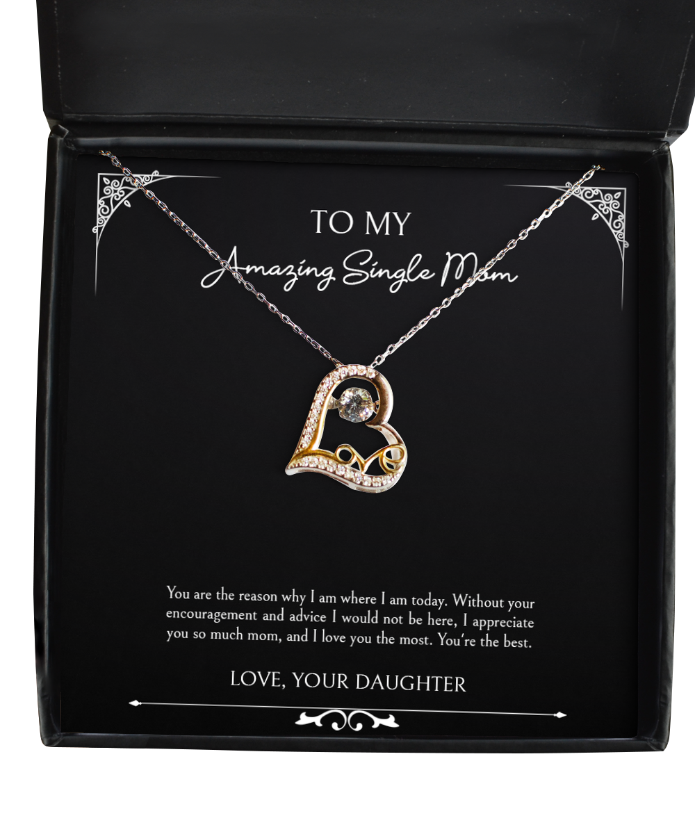 To My Single Mom Gifts, I Appreciate You So Much Mom, Love Dancing Necklace For Women, Birthday Mothers Day Present From Daughter