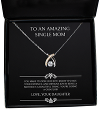 Load image into Gallery viewer, To My Single Mom Gifts, You&#39;re Doing A Great Job, Wishbone Dancing Neckace For Women, Birthday Mothers Day Present From Daughter

