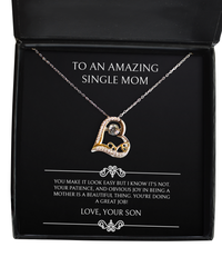 Load image into Gallery viewer, To My Single Mom Gifts, You&#39;re Doing A Great Job, Love Dancing Necklace For Women, Birthday Mothers Day Present From Son
