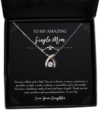 Load image into Gallery viewer, To My Single Mom Gifts, You Are A Mom And Dad, Wishbone Dancing Neckace For Women, Birthday Mothers Day Present From Daughter
