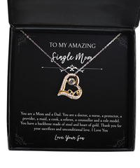 Load image into Gallery viewer, To My Single Mom Gifts, You Are A Mom And Dad, Love Dancing Necklace For Women, Birthday Mothers Day Present From Son
