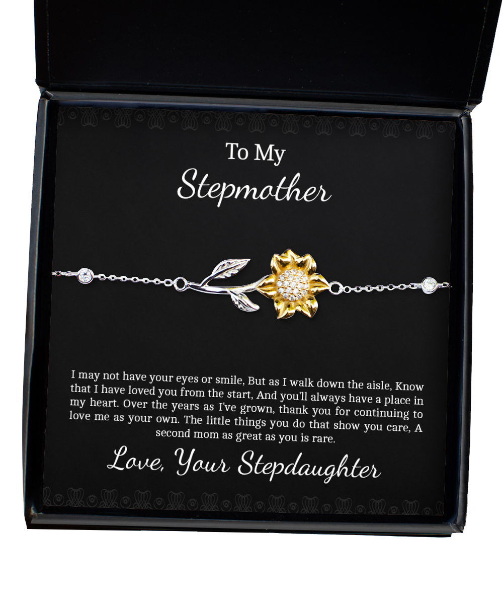 To My Stepmother Gifts, Love You From The Start, Sunflower Bracelet For Women, Birthday Mothers Day Present From Stepdaughter