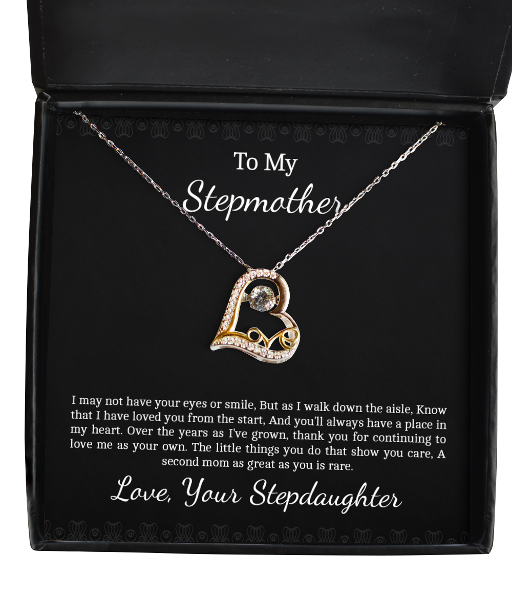 To My Stepmother Gifts, Love You From The Start, Love Dancing Necklace For Women, Birthday Mothers Day Present From Stepdaughter