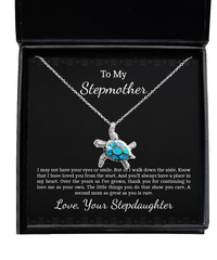 Load image into Gallery viewer, To My Stepmother Gifts, Love You From The Start, Opal Turtle Necklace For Women, Birthday Mothers Day Present From Stepdaughter
