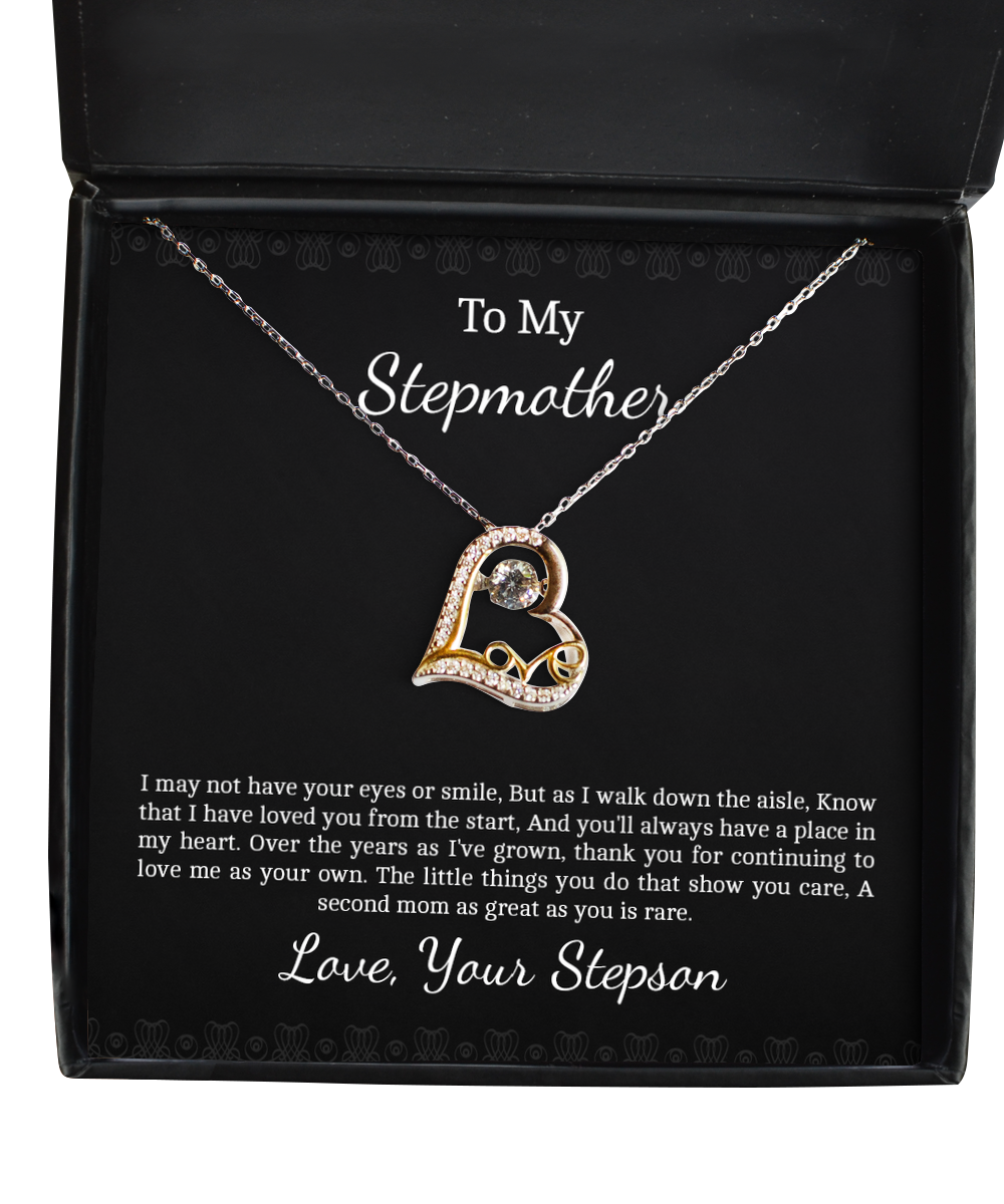 To My Stepmother Gifts, Love You From The Start, Love Dancing Necklace For Women, Birthday Mothers Day Present From Stepson