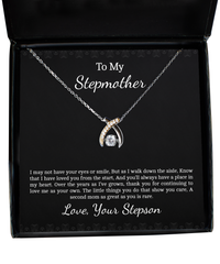 Load image into Gallery viewer, To My Stepmother Gifts, Love You From The Start, Wishbone Dancing Neckace For Women, Birthday Mothers Day Present From Stepson
