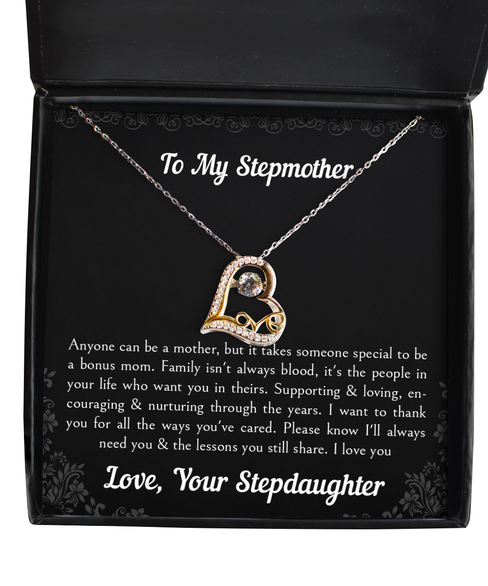 To My Stepmother Gifts, Anyone Can Be A Mother, Love Dancing Necklace For Women, Birthday Mothers Day Present From Stepdaughter