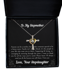 Load image into Gallery viewer, To My Stepmother Gifts, Anyone Can Be A Mother, Cross Dancing Necklace For Women, Birthday Mothers Day Present From Stepdaughter
