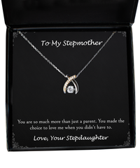 Load image into Gallery viewer, To My Stepmother Gifts, You Made The Choice To Love Me, Wishbone Dancing Neckace For Women, Birthday Mothers Day Present From Stepdaughter
