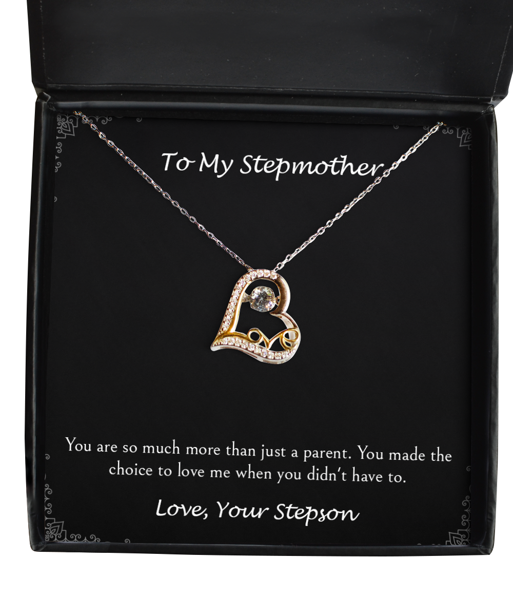 To My Stepmother Gifts, You Made The Choice To Love Me, Love Dancing Necklace For Women, Birthday Mothers Day Present From Stepson