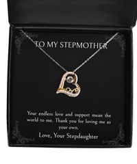 Load image into Gallery viewer, To My Stepmother Gifts, Thank You For Loving Me, Love Dancing Necklace For Women, Birthday Mothers Day Present From Stepdaughter
