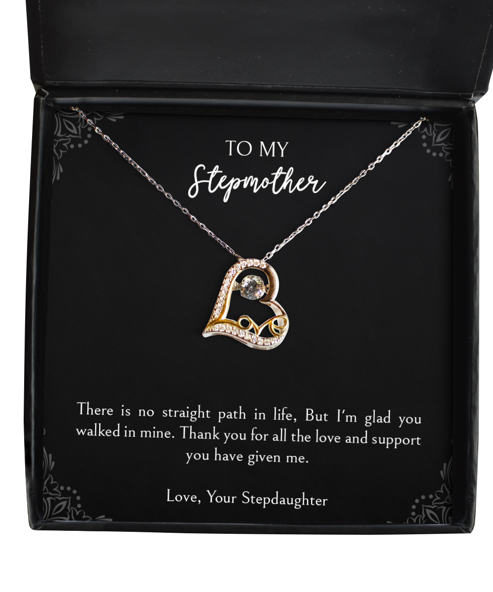 To My Stepmother Gifts, Thank You For All The Love, Love Dancing Necklace For Women, Birthday Mothers Day Present From Stepdaughter