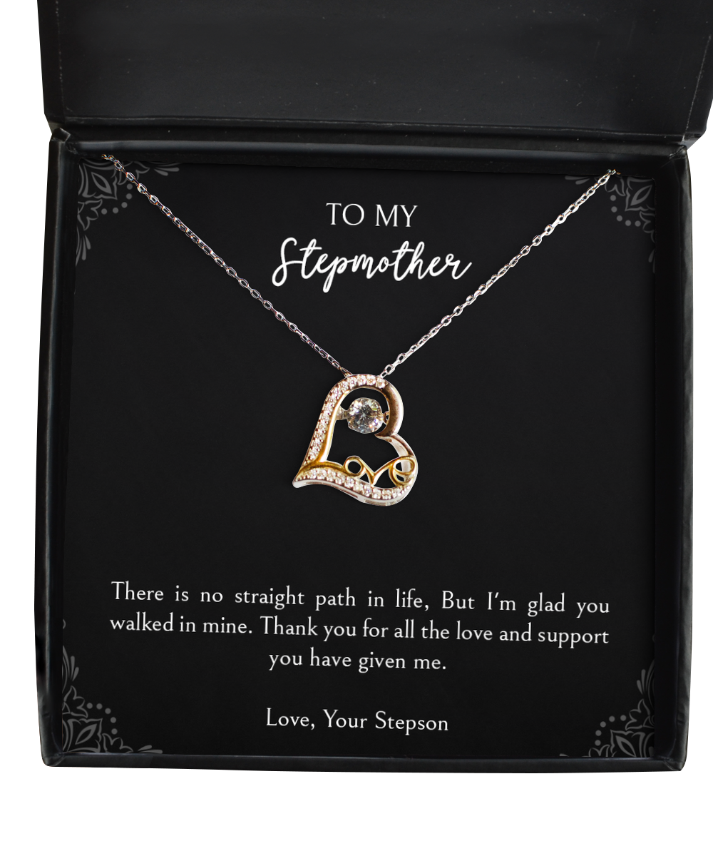 To My Stepmother Gifts, Thank You For All The Love, Love Dancing Necklace For Women, Birthday Mothers Day Present From Stepson