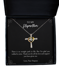 Load image into Gallery viewer, To My Stepmother Gifts, Thank You For All The Love, Cross Dancing Necklace For Women, Birthday Mothers Day Present From Stepson
