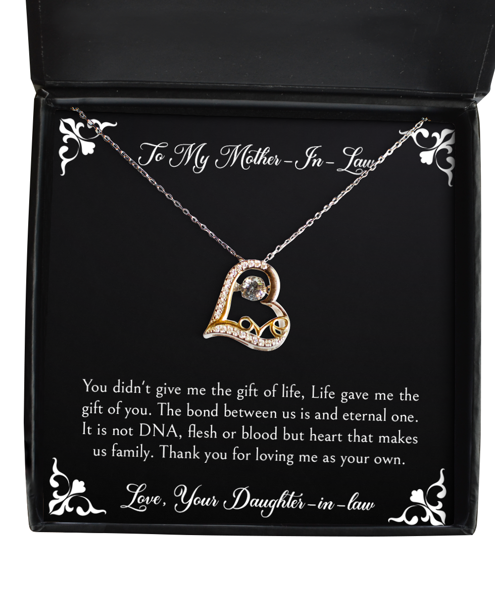 To My Mother-In-Law Gifts, Thank You For Loving Me, Love Dancing Necklace For Women, Birthday Mothers Day Present From Daughter-In-Law