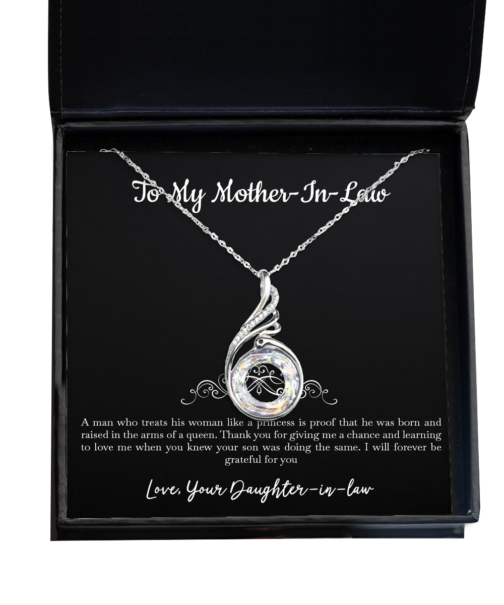 To My Mother-In-Law Gifts, I Will Forever Be Grateful, Rising Phoenix Necklace For Women, Birthday Mothers Day Present From Daughter-In-Law