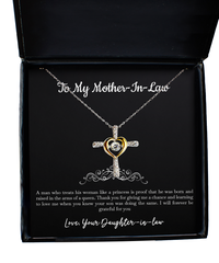 Load image into Gallery viewer, To My Mother-In-Law Gifts, I Will Forever Be Grateful, Cross Dancing Necklace For Women, Birthday Mothers Day Present From Daughter-In-Law
