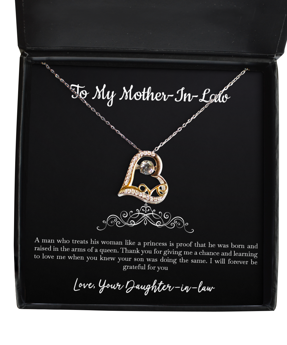 To My Mother-In-Law Gifts, I Will Forever Be Grateful, Love Dancing Necklace For Women, Birthday Mothers Day Present From Daughter-In-Law