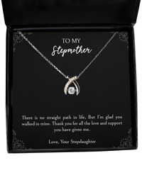 Load image into Gallery viewer, To My Stepmother Gifts, Thank You For All The Love, Wishbone Dancing Necklace For Women, Birthday Mothers Day Present From Stepdaughter
