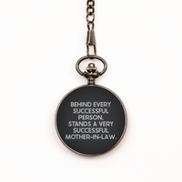 Load image into Gallery viewer, To My Mother-In-Law Black Pocket Watch, Successful Person, Mothers Day Gifts For Mother-In-Law From Son-In-Law, Birthday Gifts For Women
