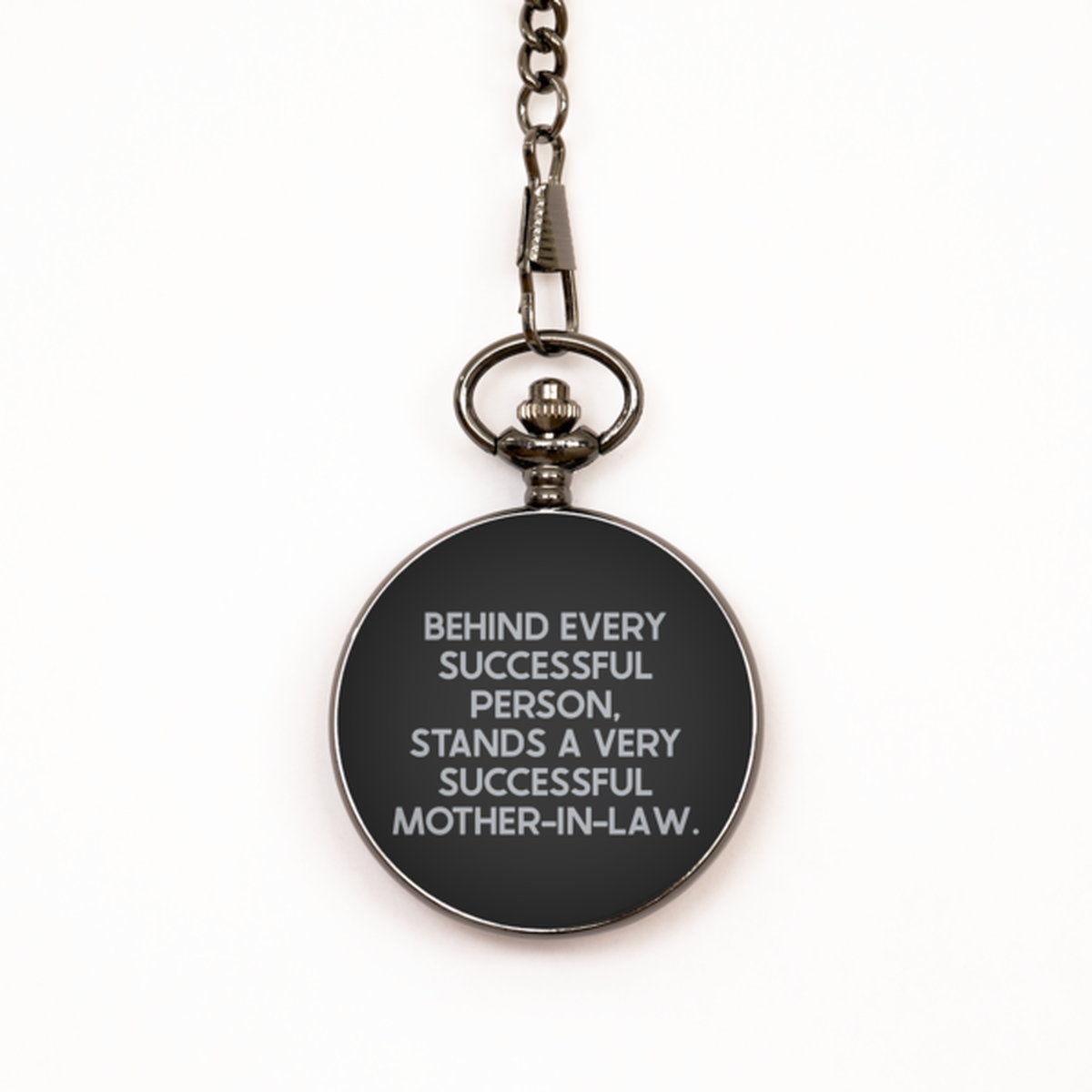 To My Mother-In-Law Black Pocket Watch, Successful Person, Mothers Day Gifts For Mother-In-Law From Son-In-Law, Birthday Gifts For Women
