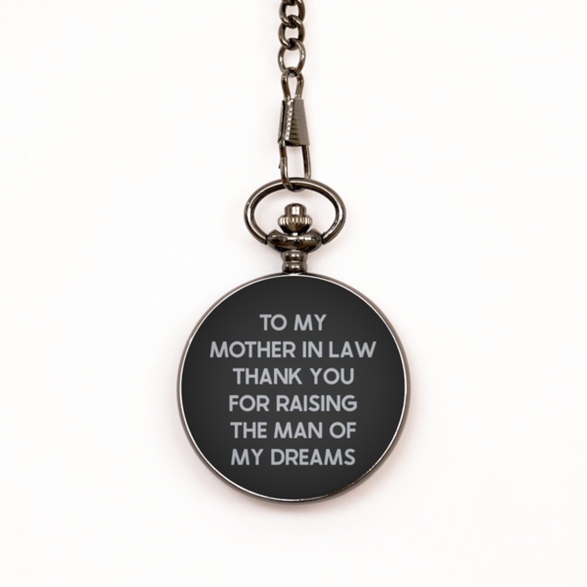To My Mother-In-Law Black Pocket Watch, Thank You , Mothers Day Gifts For Mother-In-Law From Daughter-In-Law, Birthday Gifts For Women