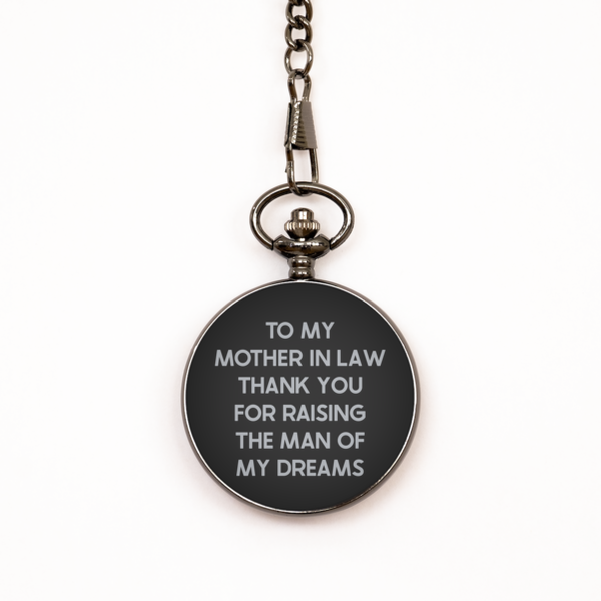 To My Mother-In-Law Black Pocket Watch, Thank You , Mothers Day Gifts For Mother-In-Law From Daughter-In-Law, Birthday Gifts For Women